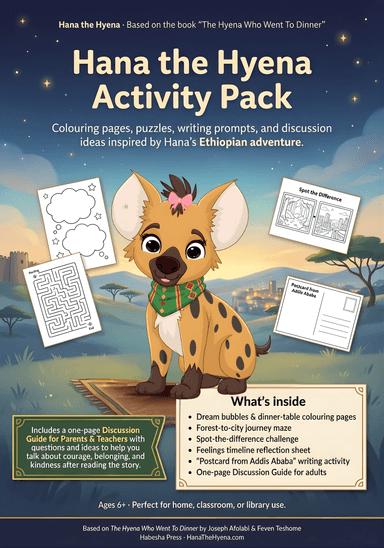Hana the Hyena Activity Pack Cover